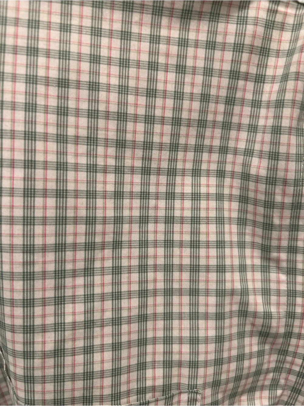 Banana Republic Mint and White Checked Dress Shirt